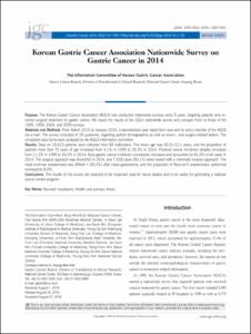 Korean gastric cancer association nationwide survey on gastric cancer in 2014