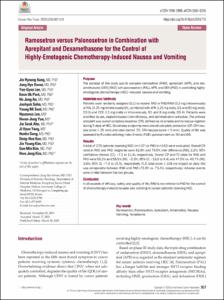 Ramosetron versus Palonosetron in Combination with Aprepitant and Dexamethasone for the Control of Highly-Emetogenic Chemotherapy-Induced Nausea and Vomiting