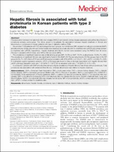 Hepatic fibrosis is associated with total proteinuria in Korean patients with type 2 diabetes