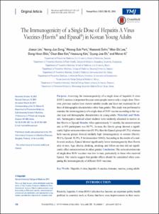 The immunogenicity of a single dose of hepatitis A virus vaccines (Havrix® and Epaxal®) in Korean young adults