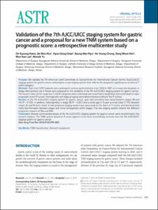 Validation of the 7th AJCC/UICC staging system for gastric cancer and a proposal for a new TNM system based on a prognostic score: a retrospective multicenter study