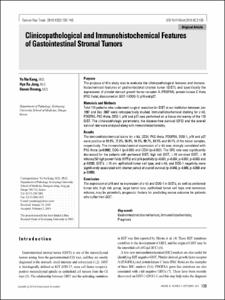 Clinicopathological and Immunohistochemical Features of Gastointestinal Stromal Tumors