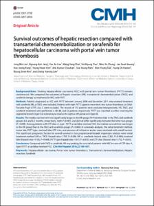 Survival outcomes of hepatic resection compared with transarterial chemoembolization or sorafenib for hepatocellular carcinoma with portal vein tumor thrombosis