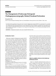 The Management of Endoscopic Retrograde Cholangiopancreatography-Related Duodenal Perforation
