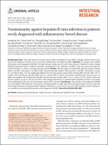 Nonimmunity against hepatitis B virus infection in patients newly diagnosed with inflammatory bowel disease