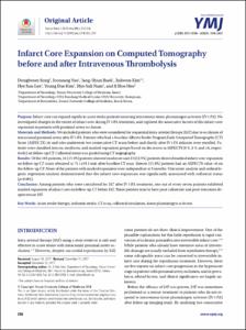 Infarct core expansion on computed Tomography before and after intravenous thrombolysis