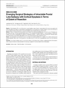 Emerging Surgical Strategies of Intractable Frontal Lobe Epilepsy with Cortical Dysplasia in Terms of Extent of Resection