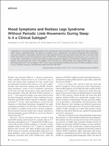 Mood Symptoms and Restless Legs Syndrome Without Periodic Limb Movements During Sleep: Is it a Clinical Subtype?