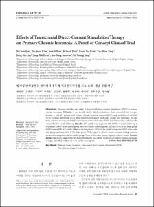 일차성 만성불면증 환자에서 경두개 직류전기자극법 치료 효과: 개념 증명 연구