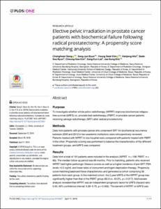 Elective pelvic irradiation in prostate cancer patients with biochemical failure following radical prostatectomy: A propensity score matching analysis