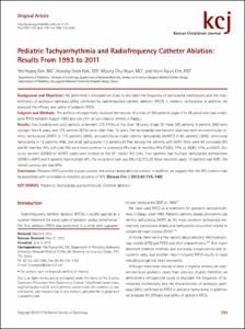 Pediatric Tachyarrhythmia and Radiofrequency Catheter Ablation: Results From 1993 to 2011