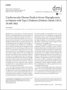 Letter: Cardiovascular Disease Predicts Severe Hypoglycemia in Patients with Type 2 Diabetes (Diabetes Metab J 2015;39:498-506).