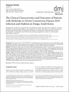 The Clinical Characteristics and Outcomes of Patients with Moderate-to-Severe Coronavirus Disease 2019 Infection and Diabetes in Daegu, South Korea