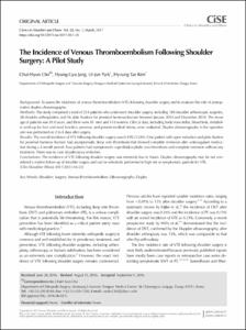 The Incidence of Venous Thromboembolism Following Shoulder Surgery: A Pilot Study