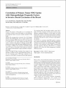 Correlation of Primary Tumor FDG Uptake with Clinicopathologic Prognostic Factors in Invasive Ductal Carcinoma of the Breast