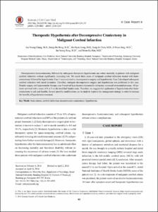 Therapeutic Hypothermia after Decompressive Craniectomy in
Malignant Cerebral Infarction