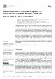 Survey of Frontline Police Officers' Responses and Requirements in Psychiatric Emergency Situations