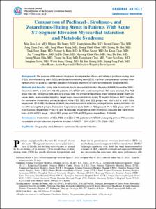 Comparison of Paclitaxel-, Sirolimus-, and Zotarolimus-Eluting Stents in Patients With Acute ST-Segment Elevation Myocardial Infarction and Metabolic Syndrome