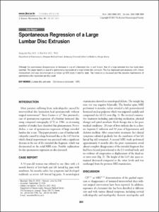 Spontaneous Regression of a Large Lumbar Disc Extrusion