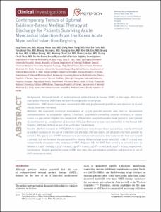 Contemporary Trends of Optimal
Evidence-Based Medical Therapy at
Discharge for Patients Surviving Acute
Myocardial Infarction From the Korea Acute
Myocardial Infarction Registry