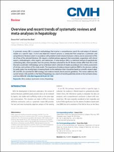 Overview and recent trends of systematic reviews and
meta-analyses in hepatology