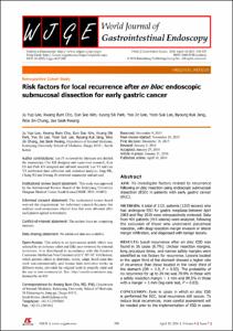 Risk factors for local recurrence after en bloc endoscopic submucosal dissection for early gastric cancer