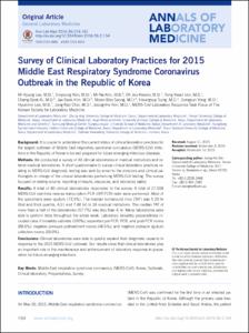 Survey of Clinical Laboratory Practices for 2015 Middle East Respiratory Syndrome Coronavirus Outbreak in the Republic of Korea