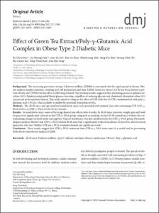 Effect of Green Tea Extract/Poly-γ-Glutamic Acid
Complex in Obese Type 2 Diabetic Mice