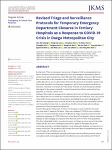 Revised Triage and Surveillance Protocols for Temporary Emergency Department Closures in Tertiary Hospitals as a Response to COVID-19 Crisis in Daegu Metropolitan City