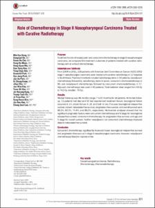 Role of chemotherapy in stage II nasopharyngeal carcinoma treated with curative radiotherapy