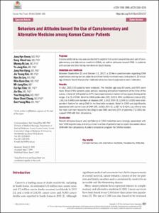 Behaviors and Attitudes toward the Use of Complementary and Alternative Medicine among Korean Cancer Patients
