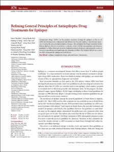 Refining General Principles of Antiepileptic Drug Treatments for Epilepsy