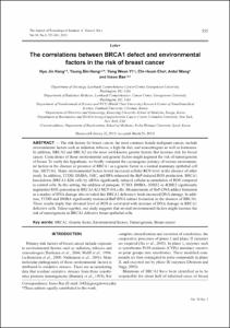 The correlations between BRCA1 defect and environmental factors in the risk of breast cancer