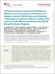 Paroxysmal and persistent atrial fibrillation ablation outcomes with the pulmonary vein ablation catheter GOLD duty-cycled phased radiofrequency ablation catheter: quality of life and 12-month efficacy results from the GOLD Atrial Fibrillation Registry