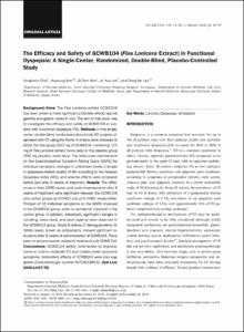 The Efficacy and Safety of GCWB104 (Flos Lonicera Extract) in Functional Dyspepsia: A Single-Center, Randomized, Double-Blind, Placebo-Controlled Study