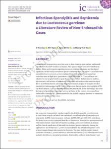 Infectious Spondylitis and Septicemia due to Lactococcus garvieae: a Literature Review of Non-Endocarditis Cases