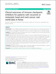 Clinical outcomes of immune checkpoint inhibitors for patients with recurrent or metastatic head and neck cancer: real-world data in Korea