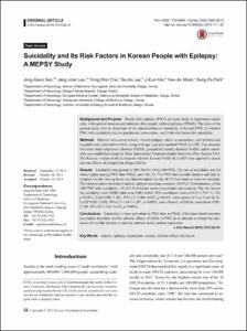 Suicidality and Its Risk Factors in Korean People with Epilepsy: A MEPSY Study
