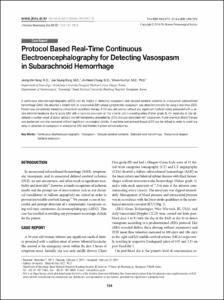 Protocol based real-time continuous electroencephalography for detecting vasospasm in subarachnoid hemorrhange
