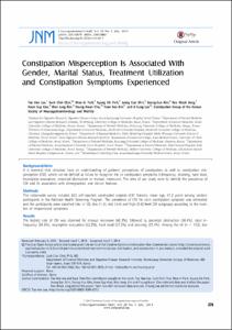 Constipation Misperception Is Associated With Gender, Marital Status, Treatment Utilization and Constipation Symptoms Experienced
