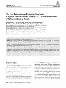 The Correlations among Depressive Symptoms, Cognitive Performance and Serum BDNE Levels in the Patients with Chronic Kidne Disease