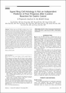 Signet Ring Cell Histology Is Not an Independent Predictor of Poor Prognosis After Curative Resection for Gastric Cancer