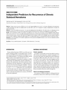 Independent Predictors for Recurrence of Chronic Subdural Hematoma