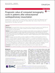 Prognostic value of computed tomography score in patients after extracorporeal cardiopulmonary resuscitation