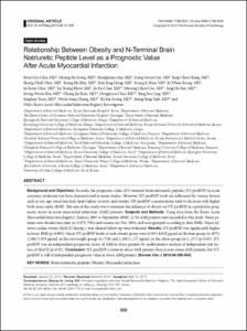Relationship Between Obesity and N-Terminal Brain Natriuretic Peptide Level as a Prognostic Value After Acute Myocardial Infarction