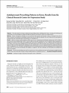 Antidepressant Prescribing Patterns in Korea: Results from the Clinical Research Center for Depression Study