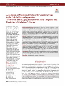 Association of Nutritional Status With Cognitive Stage in the Elderly Korean Population: The Korean Brain Aging Study for the Early Diagnosis and Prediction of Alzheimer's Disease