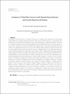 Treatment of Tibial Pilon Fractures with Minimal Open Reduction and Circular Ring External Fixation