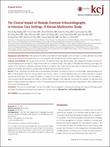 The Clinical Impact of Bedside Contrast Echocardiography in Intensive Care Settings: A Korean Multicenter Study