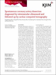 Spontaneous coronary artery dissection diagnosed by intravascular ultrasound and followed up by cardiac computed tomography